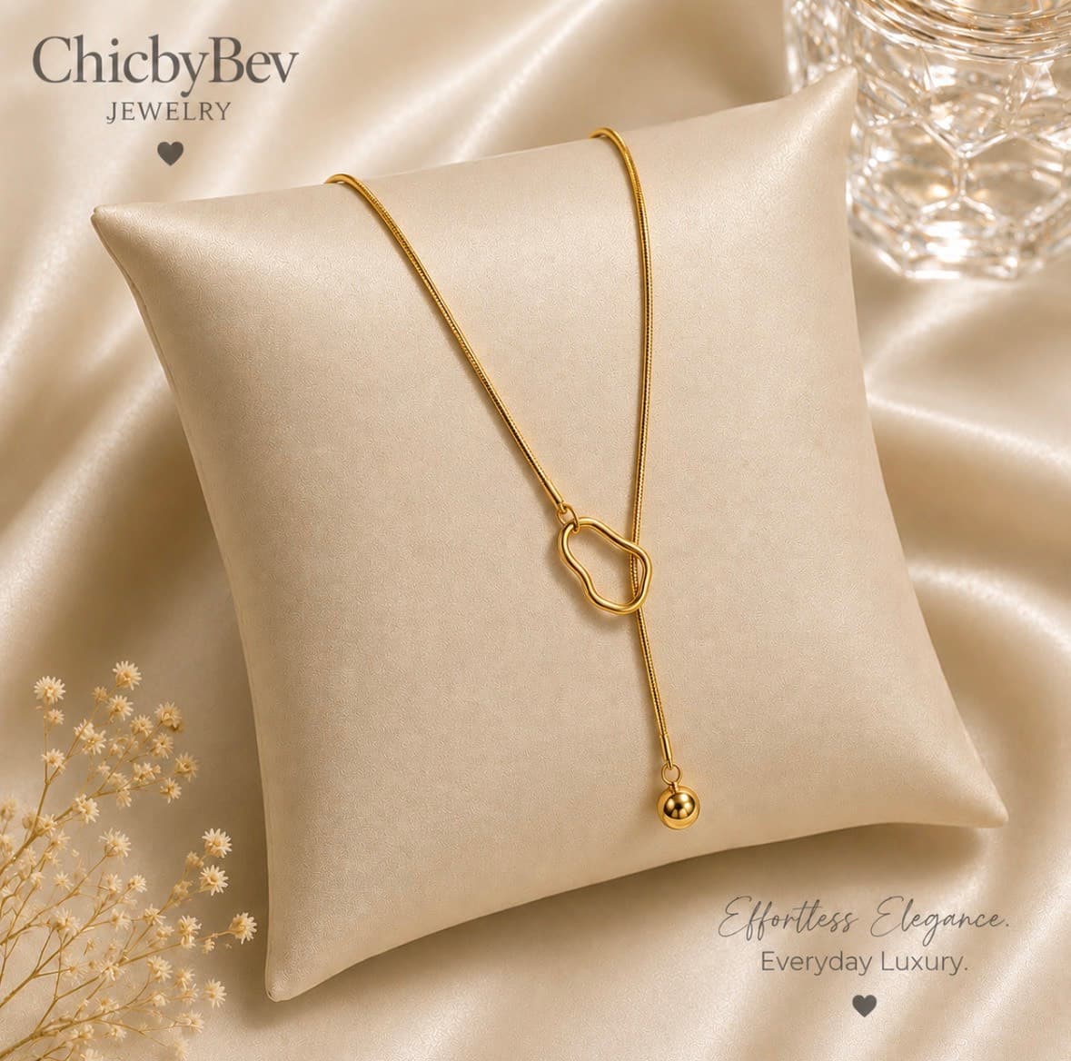 Golden Embrace Lariat Necklace