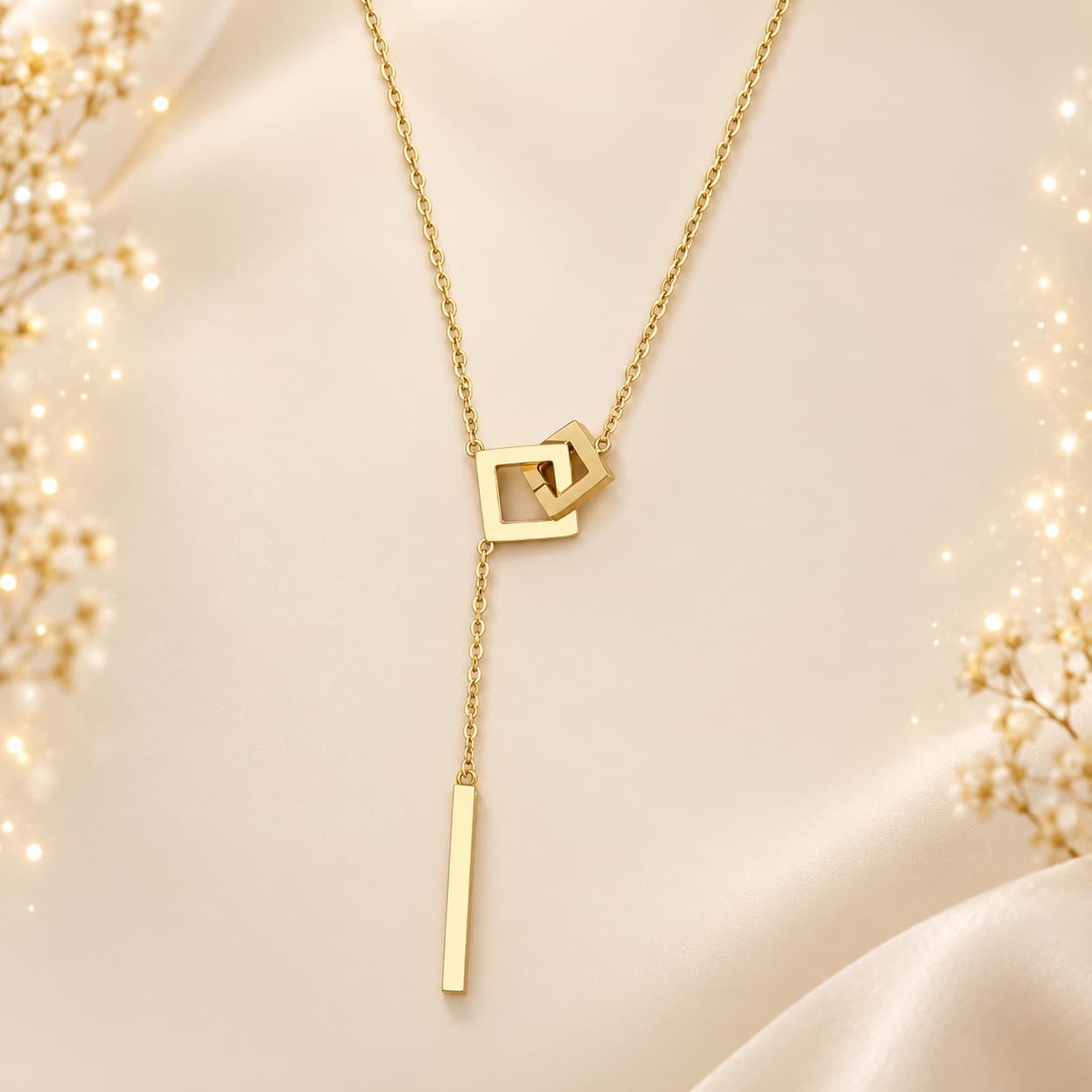 Arabella Golden Lariat Necklace