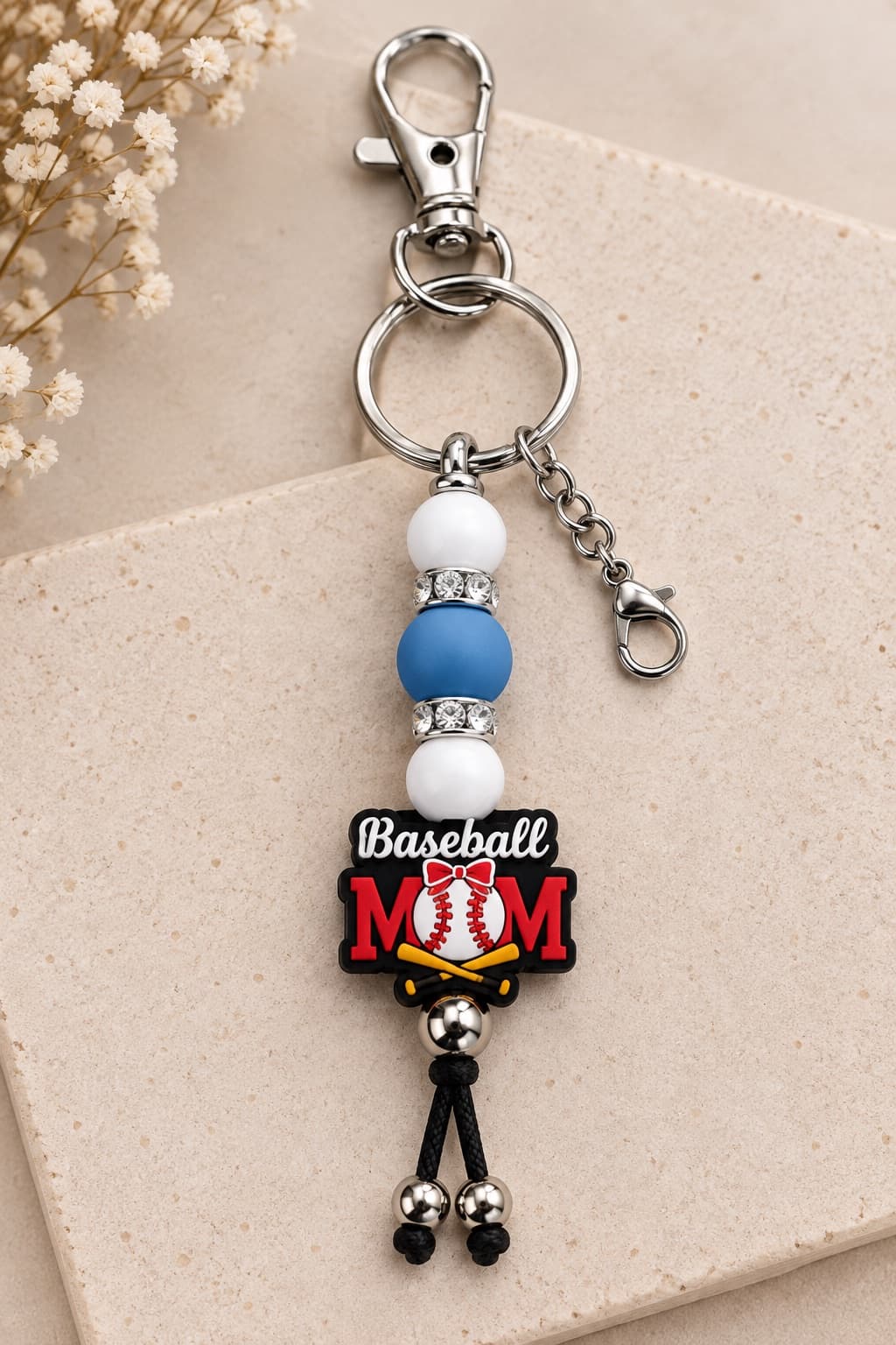Baseball Mom Game Day Keychain