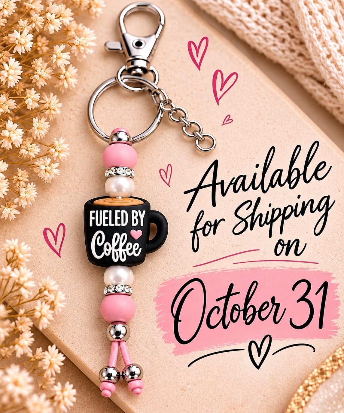 Fueled by Coffee Keychain